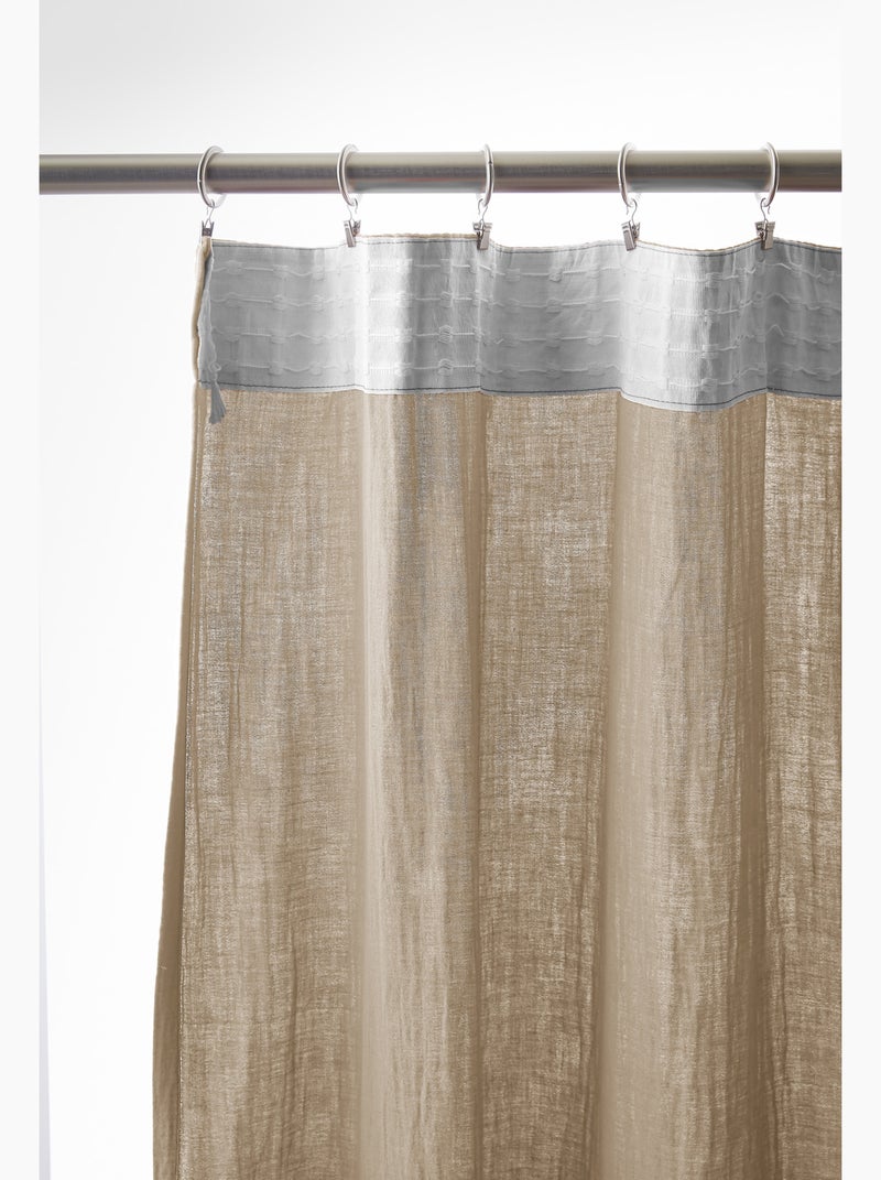 Rideau Galon Fronceur – Double Gaze de Coton Gaïa Beige foncé - Kiabi