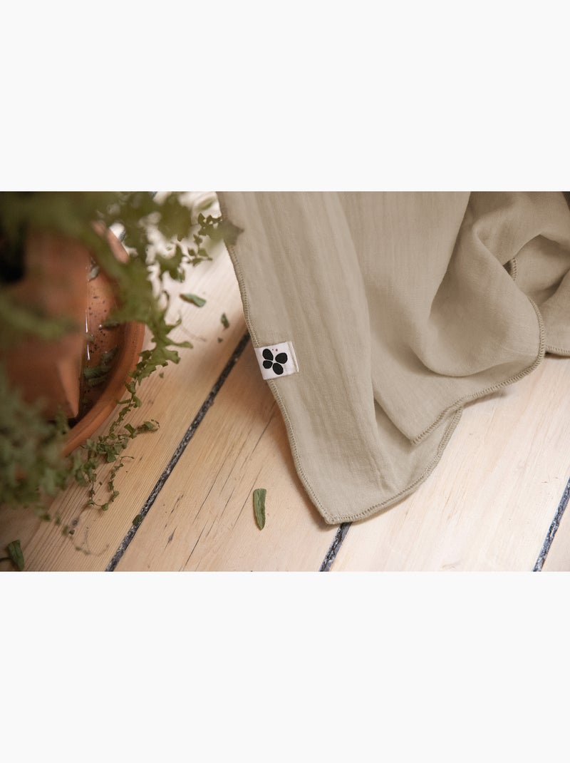 Rideau Galon Fronceur – Double Gaze de Coton Gaïa Beige foncé - Kiabi