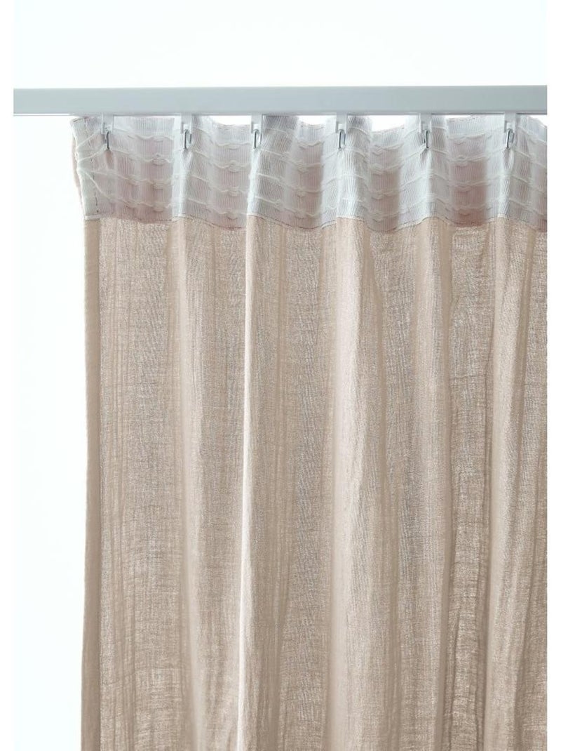 Rideau Galon Fronceur – Double Gaze de Coton Gaïa Beige naturel - Kiabi
