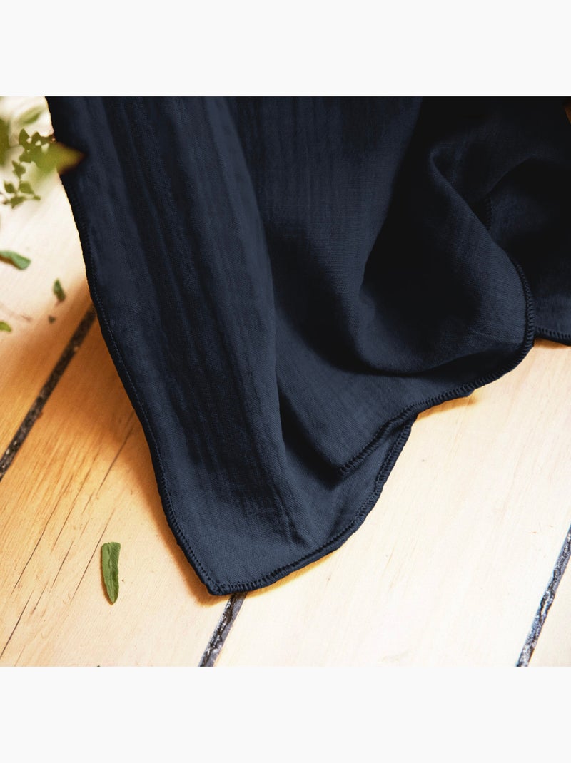 Rideau Galon Fronceur – Double Gaze de Coton Gaïa Bleu foncé - Kiabi