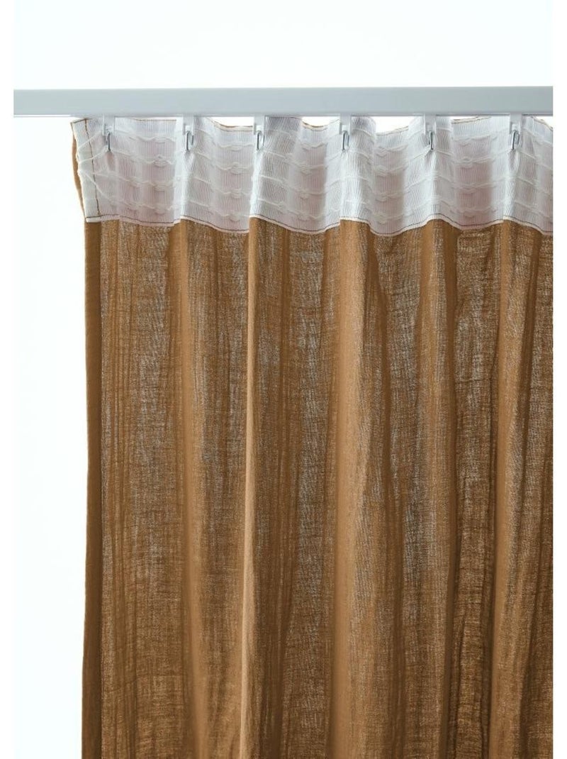 Rideau Galon Fronceur – Double Gaze de Coton Gaïa Camel - Kiabi