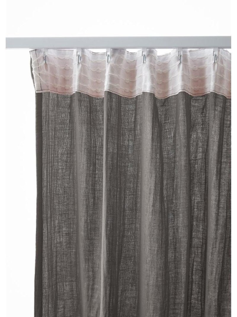 Rideau Galon Fronceur – Double Gaze de Coton Gaïa Gris Granit - Kiabi