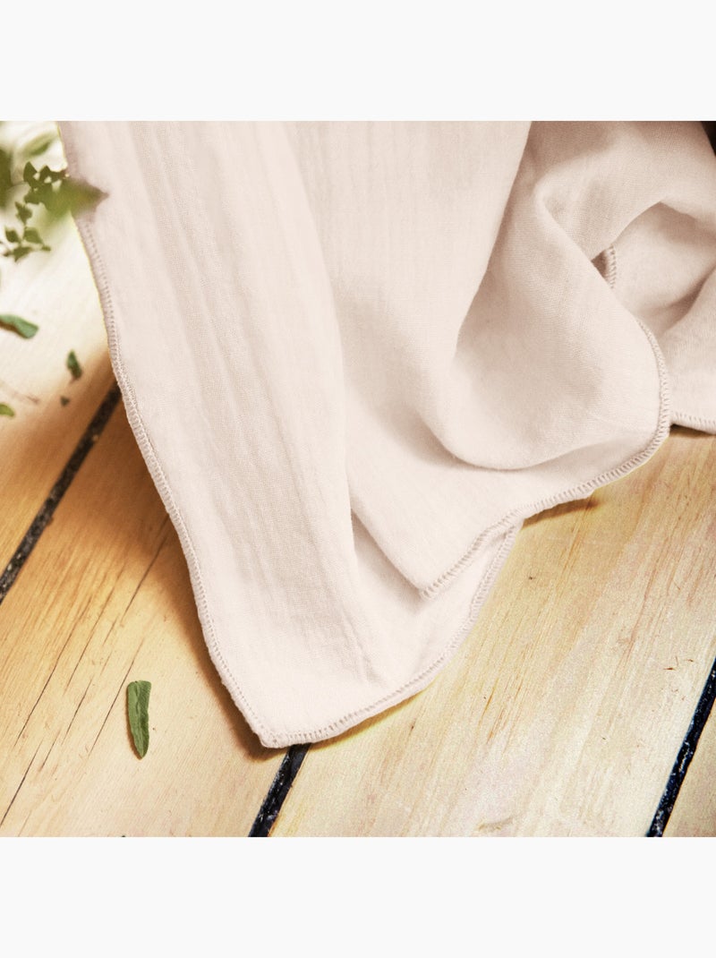Rideau Galon Fronceur – Double Gaze de Coton Gaïa Rose clair - Kiabi