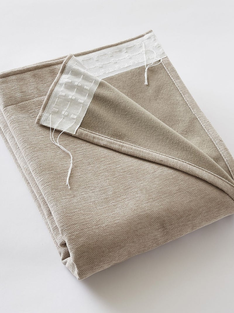 Rideau galon fronceur occultant polaire Bjorn - Terre de Nuit Beige - Kiabi