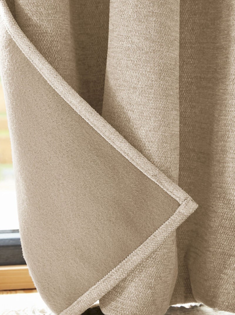 Rideau galon fronceur occultant polaire Bjorn - Terre de Nuit Beige - Kiabi