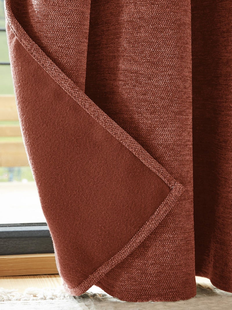 Rideau galon fronceur occultant polaire Bjorn - Terre de Nuit Terracotta - Kiabi