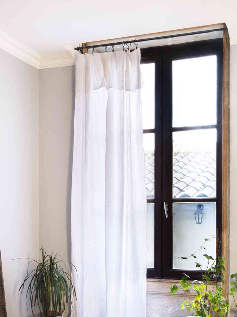 Rideau gaze de coton ajustable - Terre de Nuit Blanc - Kiabi