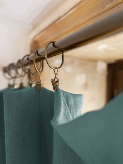 Rideau gaze de coton ajustable - Terre de Nuit - Kiabi