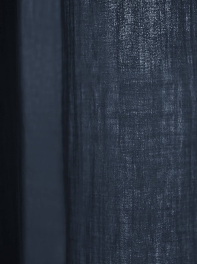 Rideau gaze de coton ajustable - Terre de Nuit Bleu marine - Kiabi