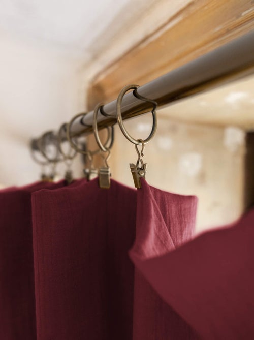 Rideau gaze de coton ajustable - Terre de Nuit - Kiabi