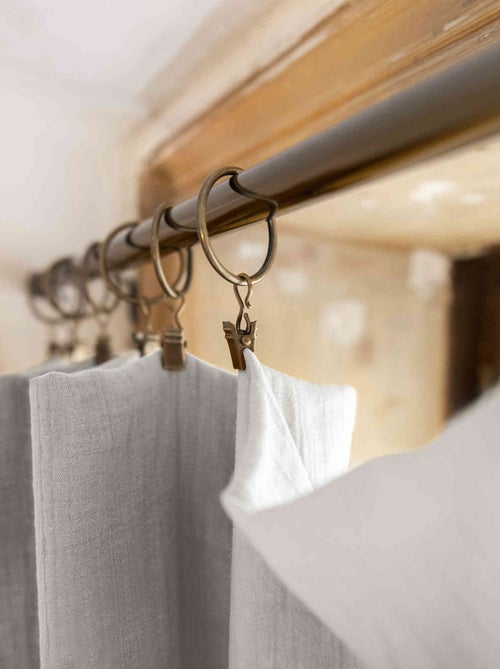 Rideau gaze de coton ajustable - Terre de Nuit - Kiabi