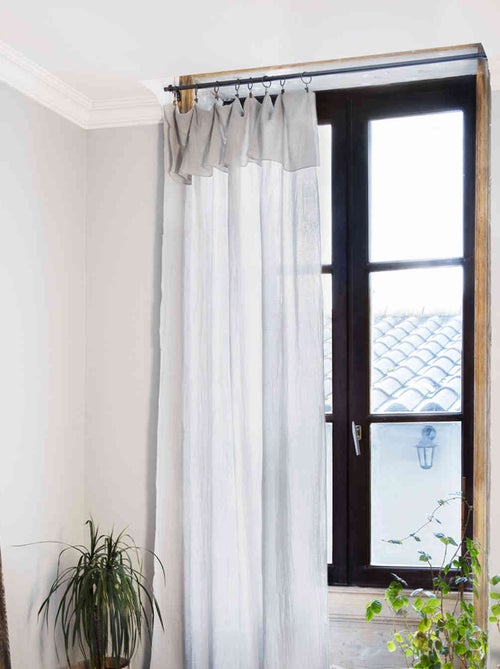 Rideau gaze de coton ajustable - Terre de Nuit - Kiabi