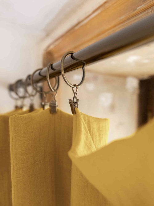 Rideau gaze de coton ajustable - Terre de Nuit - Kiabi