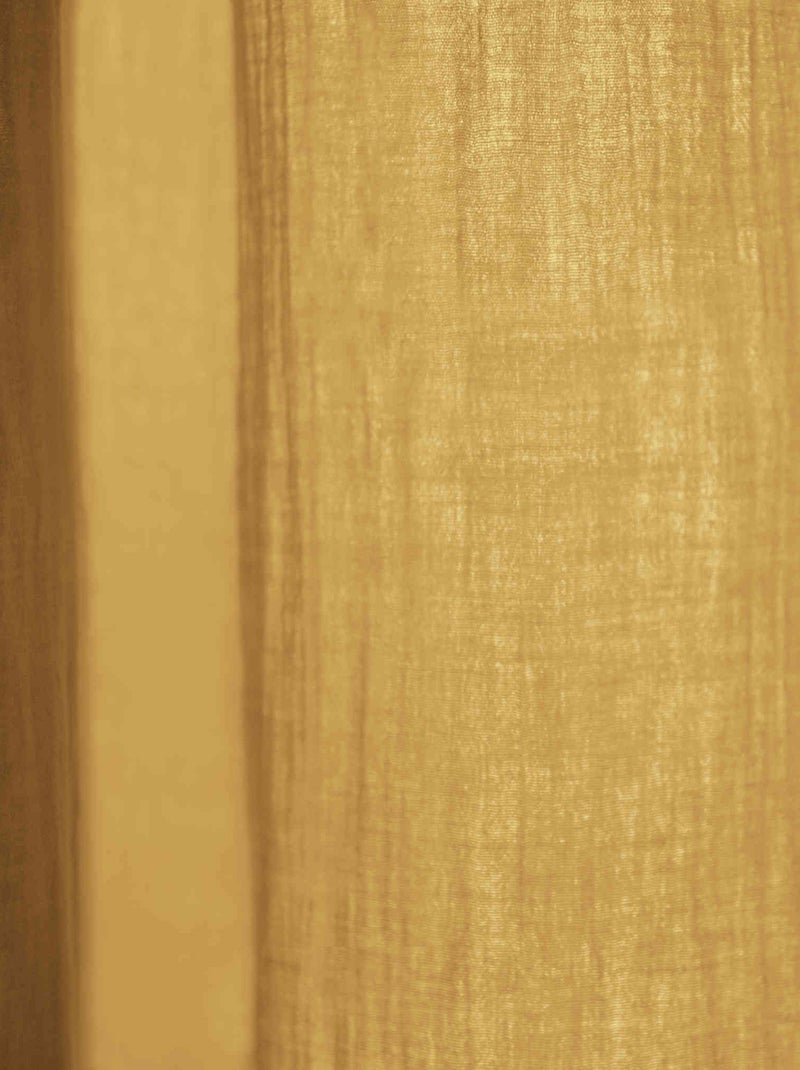 Rideau gaze de coton ajustable - Terre de Nuit Jaune - Kiabi