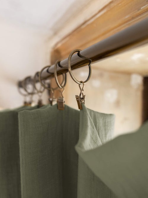 Rideau gaze de coton ajustable - Terre de Nuit - Kiabi