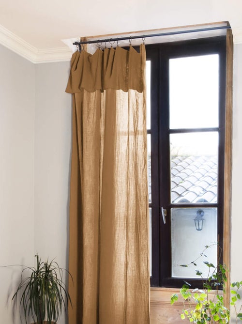 Rideau gaze de coton ajustable - Terre de Nuit - Kiabi