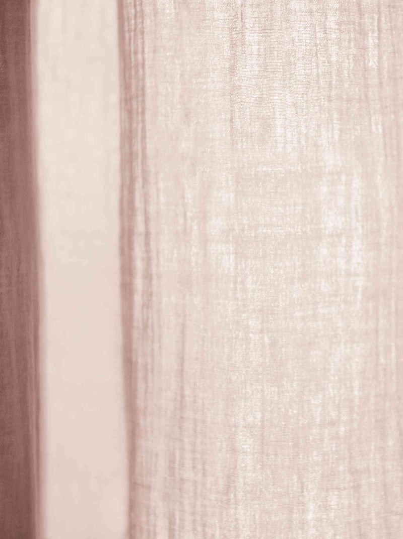 Rideau gaze de coton ajustable - Terre de Nuit Rose - Kiabi