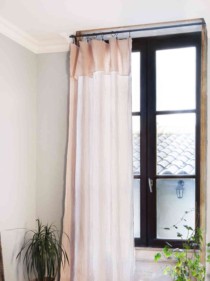 Rideau gaze de coton ajustable - Terre de Nuit Rose - Kiabi