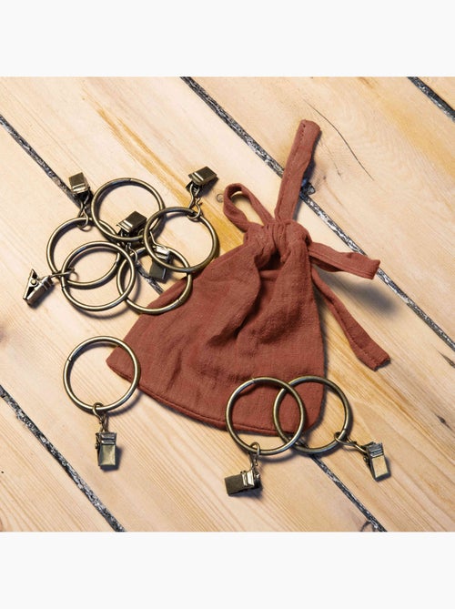 Rideau gaze de coton ajustable - Terre de Nuit - Kiabi