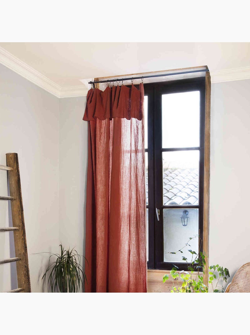 Rideau gaze de coton ajustable - Terre de Nuit Terracotta - Kiabi