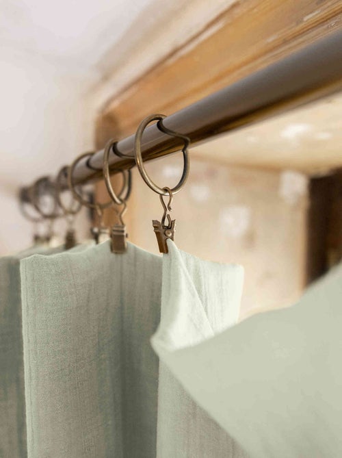 Rideau gaze de coton ajustable - Terre de Nuit - Kiabi