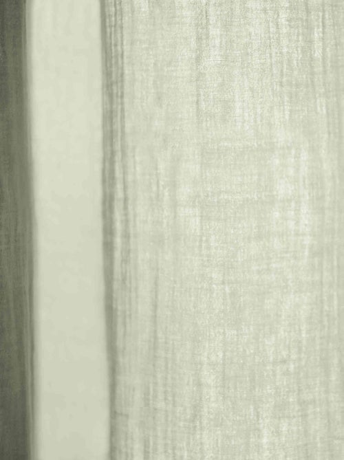 Rideau gaze de coton ajustable - Terre de Nuit - Kiabi