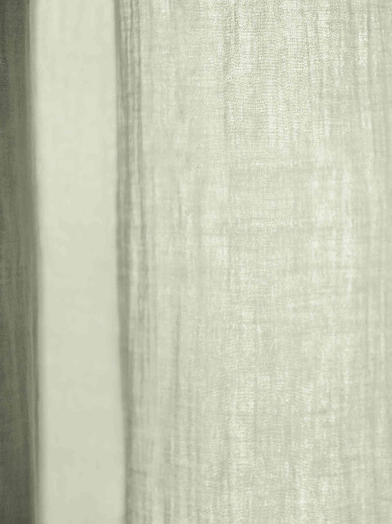 Rideau gaze de coton ajustable - Terre de Nuit Vert - Kiabi