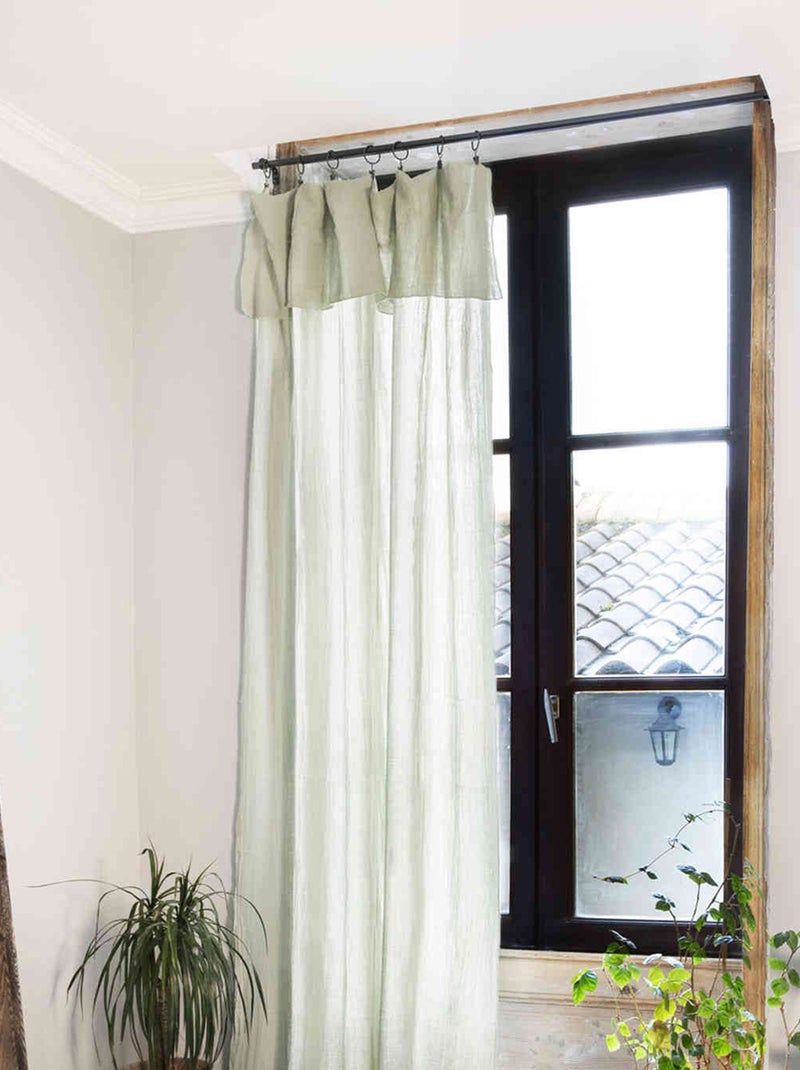 Rideau gaze de coton ajustable - Terre de Nuit Vert - Kiabi