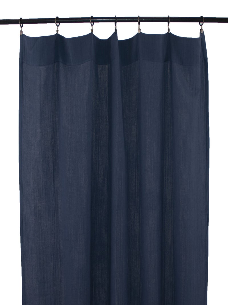 Rideau gaze de coton ajustable Bleu - Kiabi