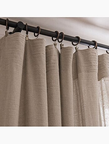 Rideau gaze de coton ajustable finition bourdon