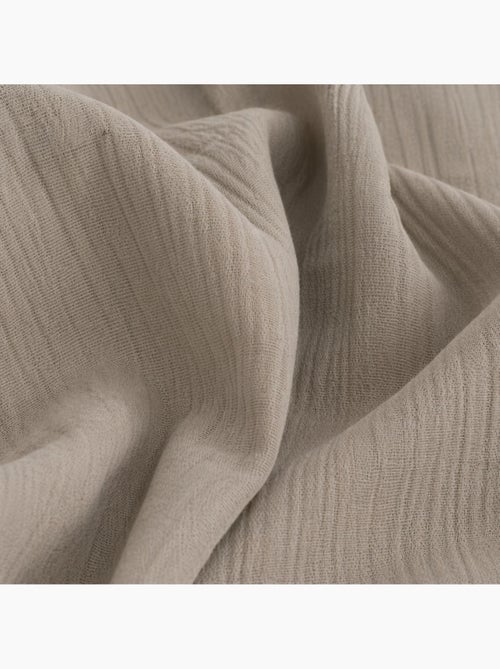 Rideau gaze de coton ajustable finition bourdon - Kiabi