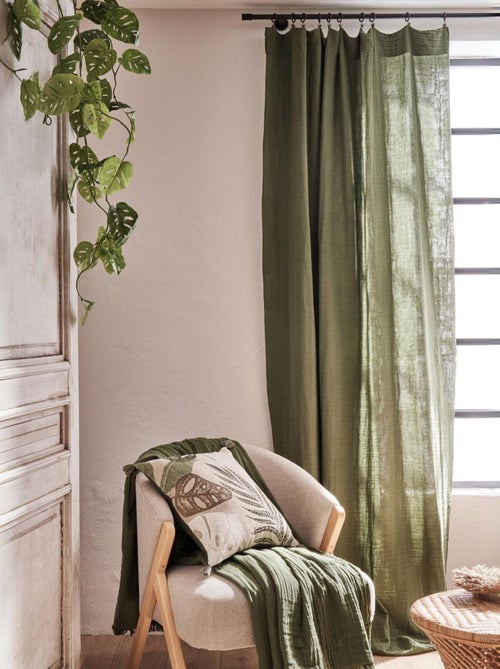 Rideau gaze de coton ajustable - Kiabi