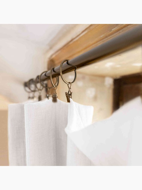 Rideau gaze de coton ajustable (lot de 2) - Terre de Nuit - Kiabi