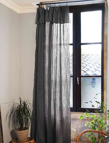 Rideau gaze de coton ajustable (lot de 2) - Terre de Nuit
