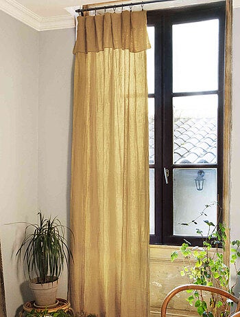 Rideau gaze de coton ajustable (lot de 2) - Terre de Nuit