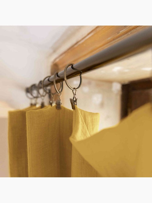 Rideau gaze de coton ajustable (lot de 2) - Terre de Nuit - Kiabi