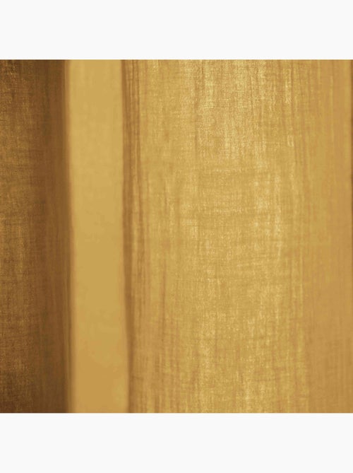 Rideau gaze de coton ajustable (lot de 2) - Terre de Nuit - Kiabi