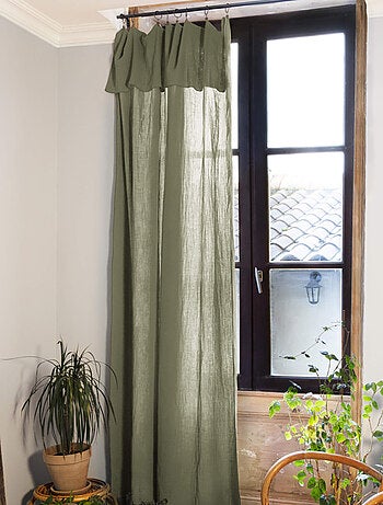 Rideau gaze de coton ajustable (lot de 2) - Terre de Nuit