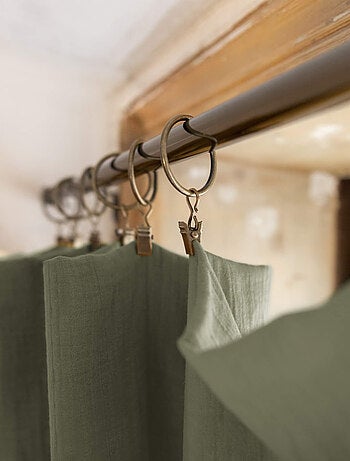 Rideau gaze de coton ajustable (lot de 2) - Terre de Nuit