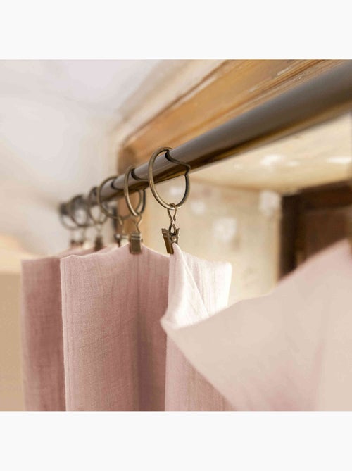 Rideau gaze de coton ajustable (lot de 2) - Terre de Nuit - Kiabi