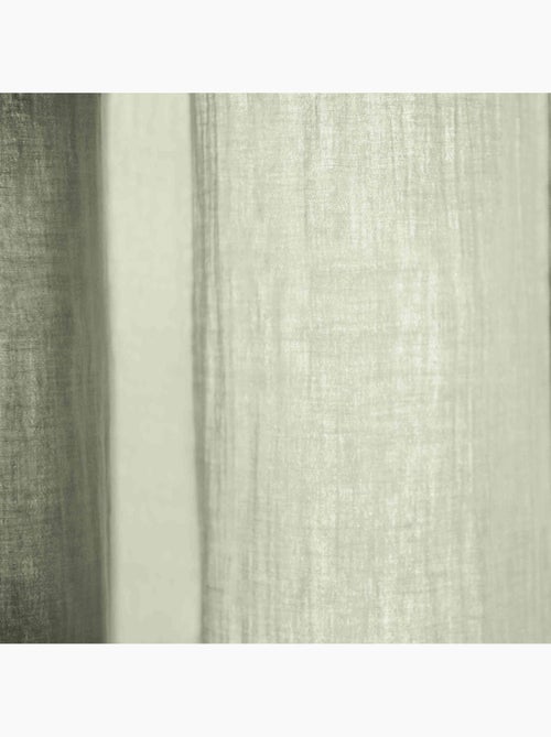 Rideau gaze de coton ajustable (lot de 2) - Terre de Nuit - Kiabi