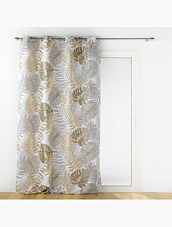 Rideau grande hateur à oeillets 140 x 280 cm polyester imprime metallise mogador sans