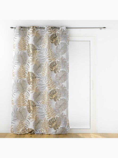 Rideau grande hateur à oeillets 140 x 280 cm polyester imprime metallise mogador sans - Kiabi Rideau grande hateur à oeillets 140 x 280 cm polyester imprime metallise mogador sans - Kiabi
