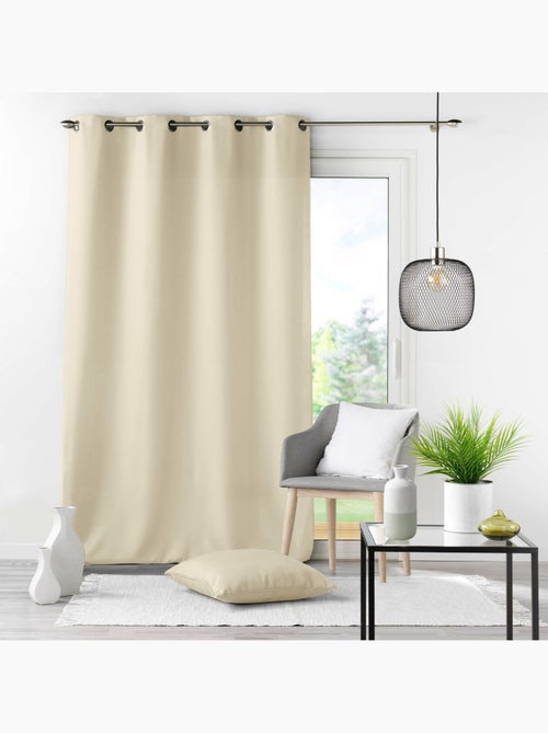 Rideau grande hauteur à œillets – Polyester uni Essentiel - Kiabi