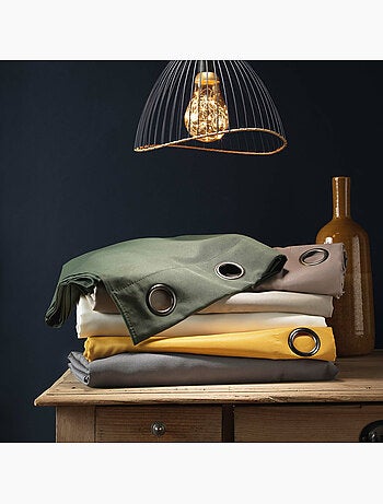 Rideau grande hauteur à œillets – Polyester uni Essentiel