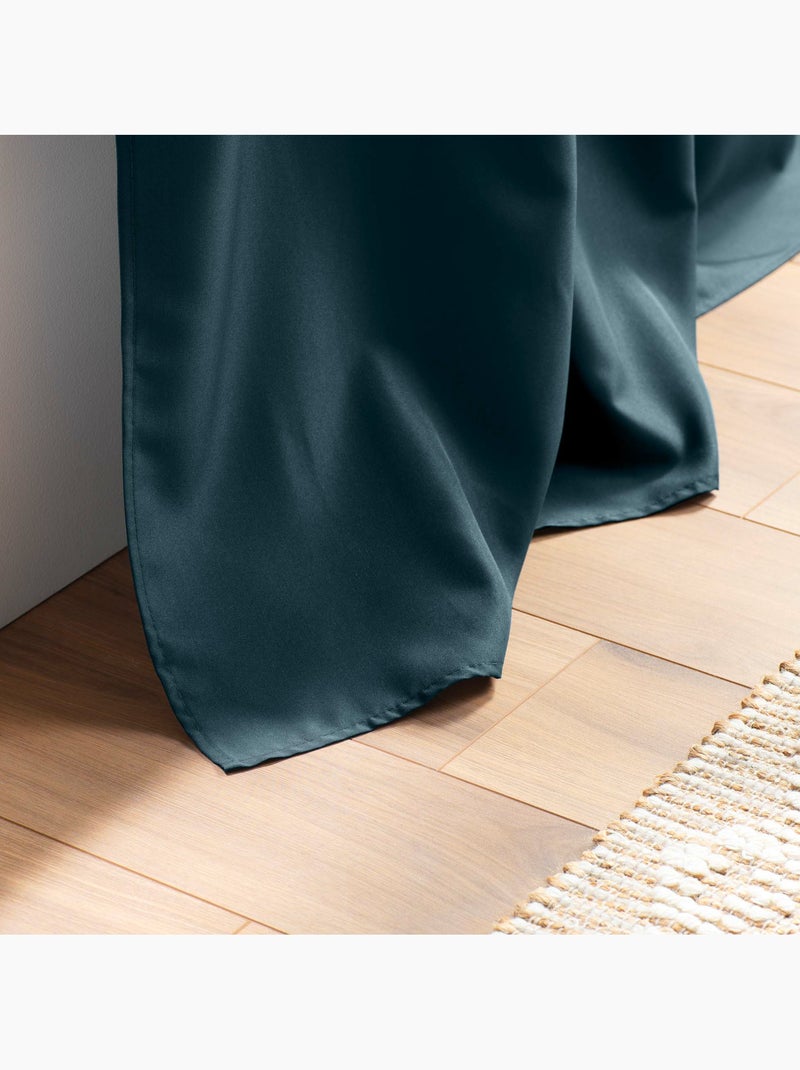 Rideau grande hauteur à œillets – Polyester uni Essentiel Bleu marine - Kiabi