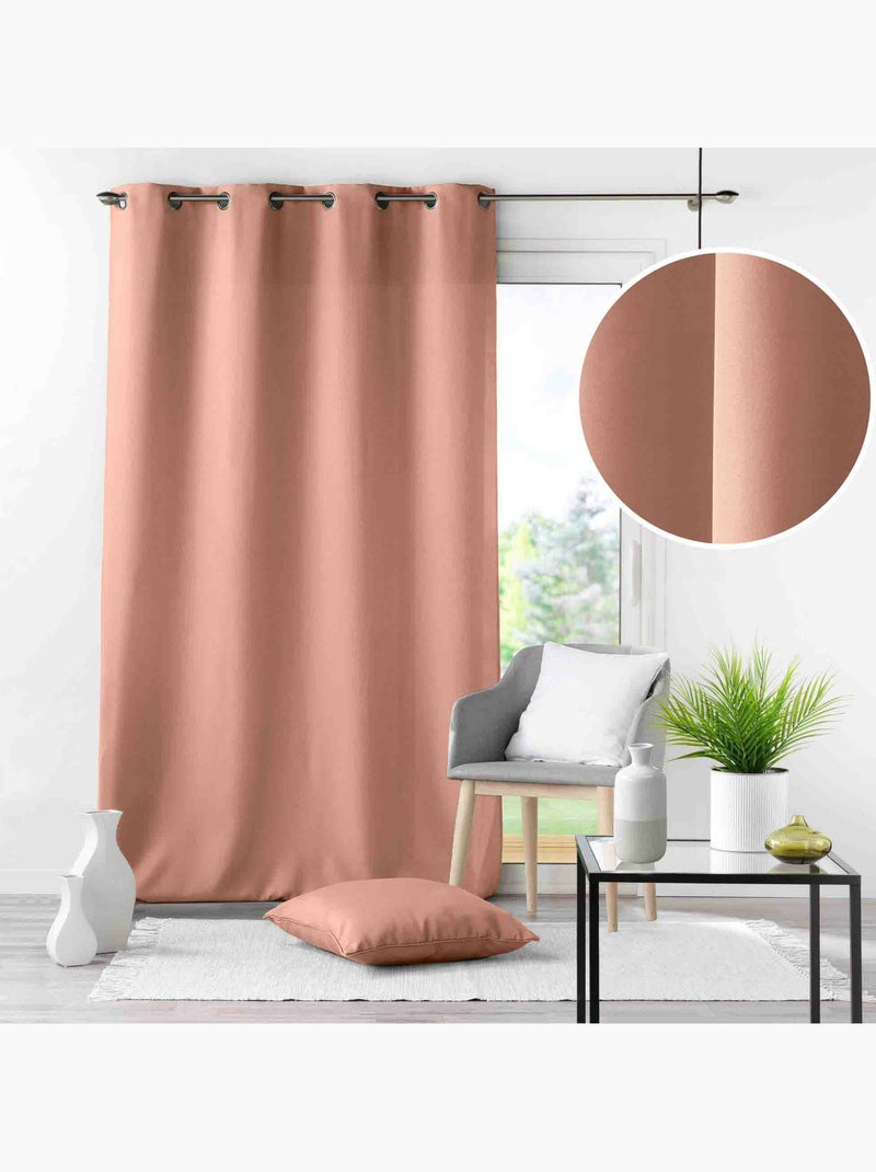 Rideau grande hauteur à œillets – Polyester uni Essentiel Blush - Kiabi