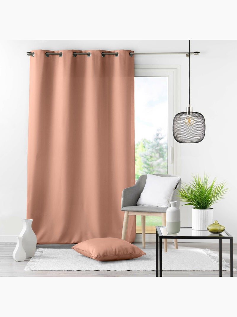 Rideau grande hauteur à œillets – Polyester uni Essentiel Blush - Kiabi