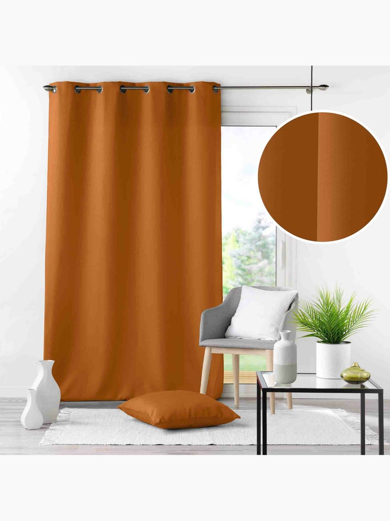Rideau grande hauteur à œillets – Polyester uni Essentiel Camel - Kiabi