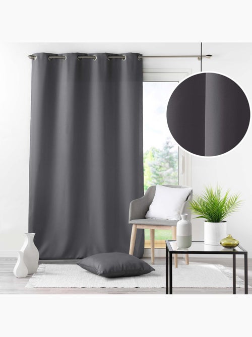 Rideau grande hauteur à œillets – Polyester uni Essentiel - Kiabi